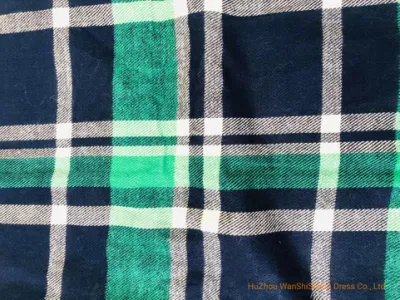 Navy Green Acrylic Check Pattern Light Brushed Warm Scarf /Poncho/Ruana/Shawl