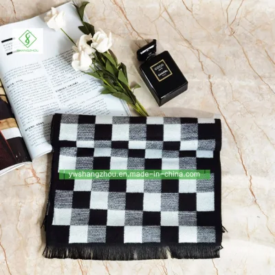 Cashmere Men&prime;s Scarf Elegant Business Europe Plaid Shawl Wholesale