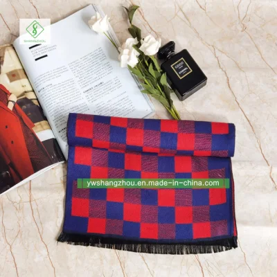 Cashmere Men&prime;s Scarf Elegant Business Europe Plaid Shawl Wholesale