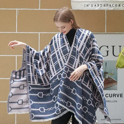 Women Cape Thick Wrap Shawl Fall Winter Wrap Cardigan and Shawl Poncho