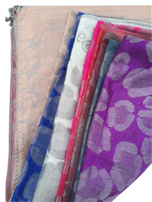 Fashion Italian Grey Rose Round Flower Leopard Jacquard Outdoor Dress Accessories Femme The New Arrival Scarf Pashmina
