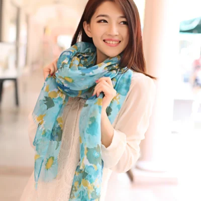 Digital Printed Silk Chiffon Scarf (12-BR050320-5.2)