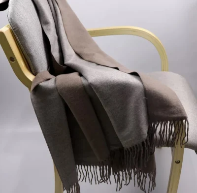 Solid Color Shawl Thick Long Fringe Cashmere Wool Scarf