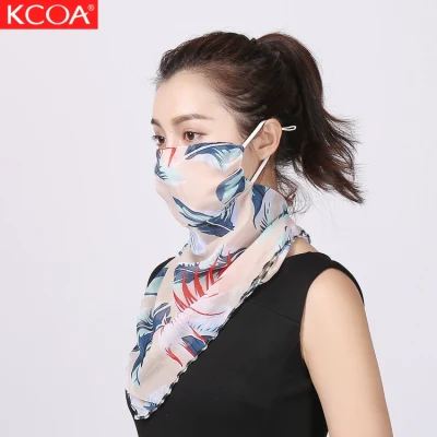 Summer UV Proof Face Hijab Neckerchief Chiffon Silk Face Scarf