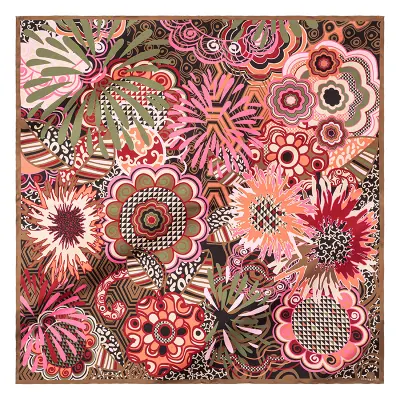 Manufacturer 6A Grade Pure Silk Hot Sale Hand Rolled Silk Head Scarf of Custom Design