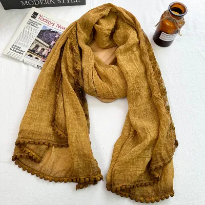 Solid Cottton Scarf for Women Lightweight Shawl Wrap