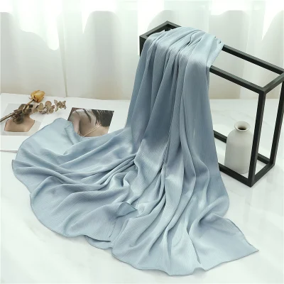 Women New Monochrome Plain Custom Digital Printing Fashion Lady Long Silk Scarf