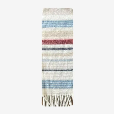 Wool-Blend Saturn Striped Scarf for Women Autumn-Winter Warm Neck