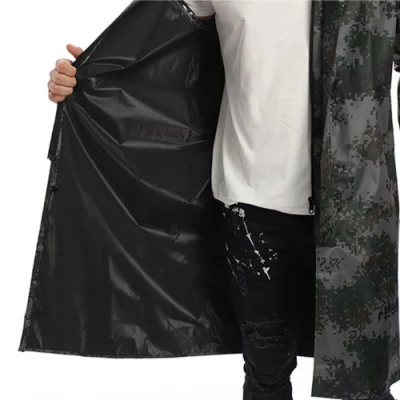Army Camouflage Rain Poncho Jacket Coat Adults Hooded Waterproof Outdoor Raincoat for Men