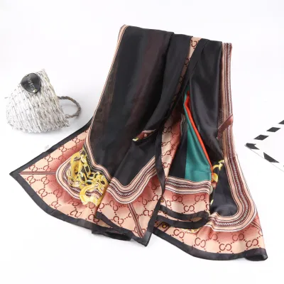 80X180cm Wholesale Colorful Fashion Silk Scarf Shawls Silk Hijab Head Scarf Long Scarf