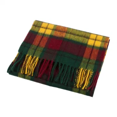 New Arrival Pure Lamb&prime;s Wool Scottish Tartan Check Scarf