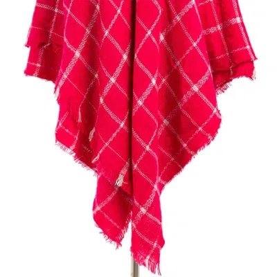 Wholesaler Outerwear Apparel Accessory Women Winter Red Fringe Checks Grid Tartan Warm Pashmina Windowpane Beach Headwear Blanket Scarf Shawl