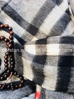 Classic Holiday Warm 75%Wool 25% Polyester Plaid Woven Large Scarf Womens Scarves, Hijab Ladies Head Scarf