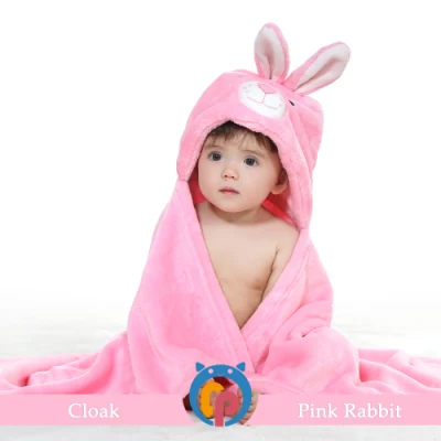 Free Sample Skin-Friendly Animal Pink Rabbit Swaddle Wrap for Newborn Baby 0-2 Years Old