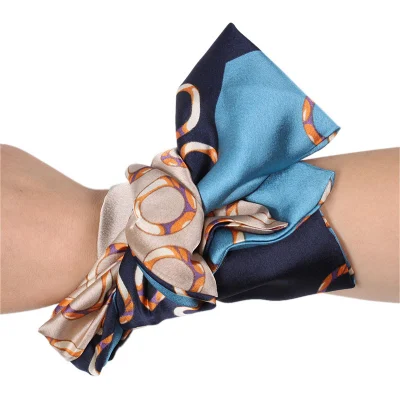 Silk Scarf for Women Custom Logo New Fashion Simple Long Silk Scarves