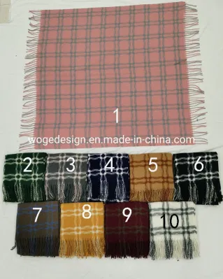 Women&prime;s Fall Winter Classic Tassel Plaid Scarves Warm Soft Chunky Large Blanket Shawl Scarf