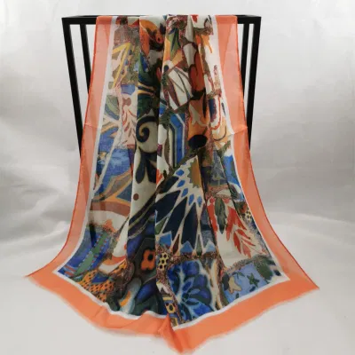 Wholesale New Print Pattern Women Long Fashion Satin Silk Scarf