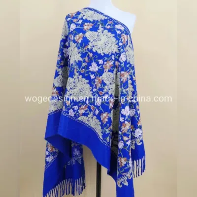 New Coming Moslem Woman Winter Cashmere Shawl Floral Embroidery Scarves Pashmina