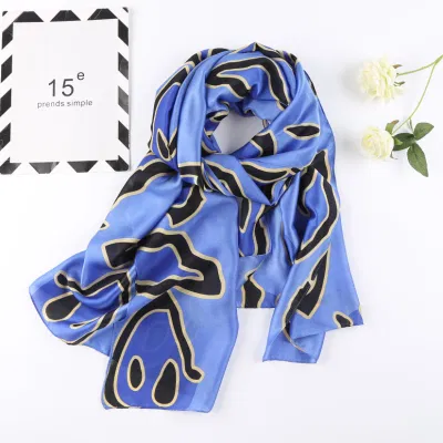  80X180cm Printed Fashion Silk Scarf Shawls Silk Hijab Head Scarf Long Scarf