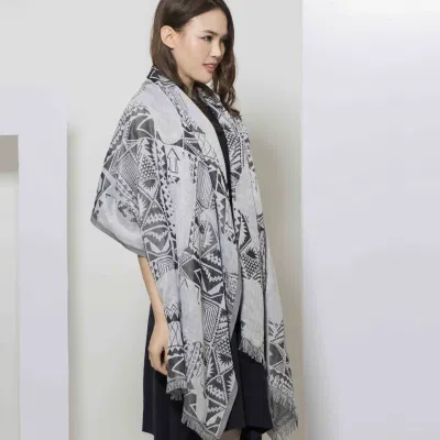 100% Polyester Viscose Women Fashion Jacquard Scarf