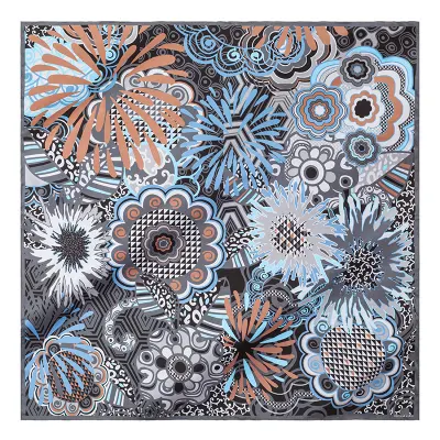 Manufacturer 6A Grade Pure Silk Hot Sale Hand Rolled Silk Head Scarf of Custom Design