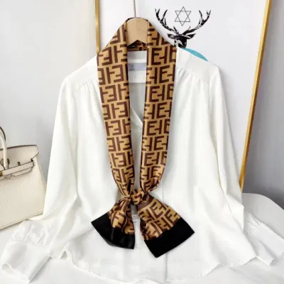 14X150cm Custom Multi Use Hot Sale Twill Chiffon Satin Lady Scarf