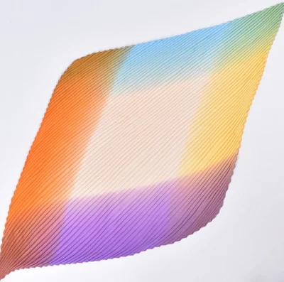 70*70cm Gradation Colorful Pleated Polyester High Quality Scarf for Women
