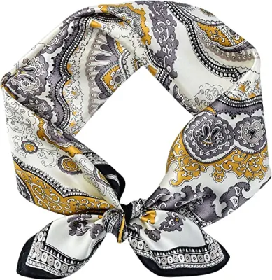 Ladies Fashion 100% Mulberry Silk Square Head Scarf Custom Printed Silk Scarves