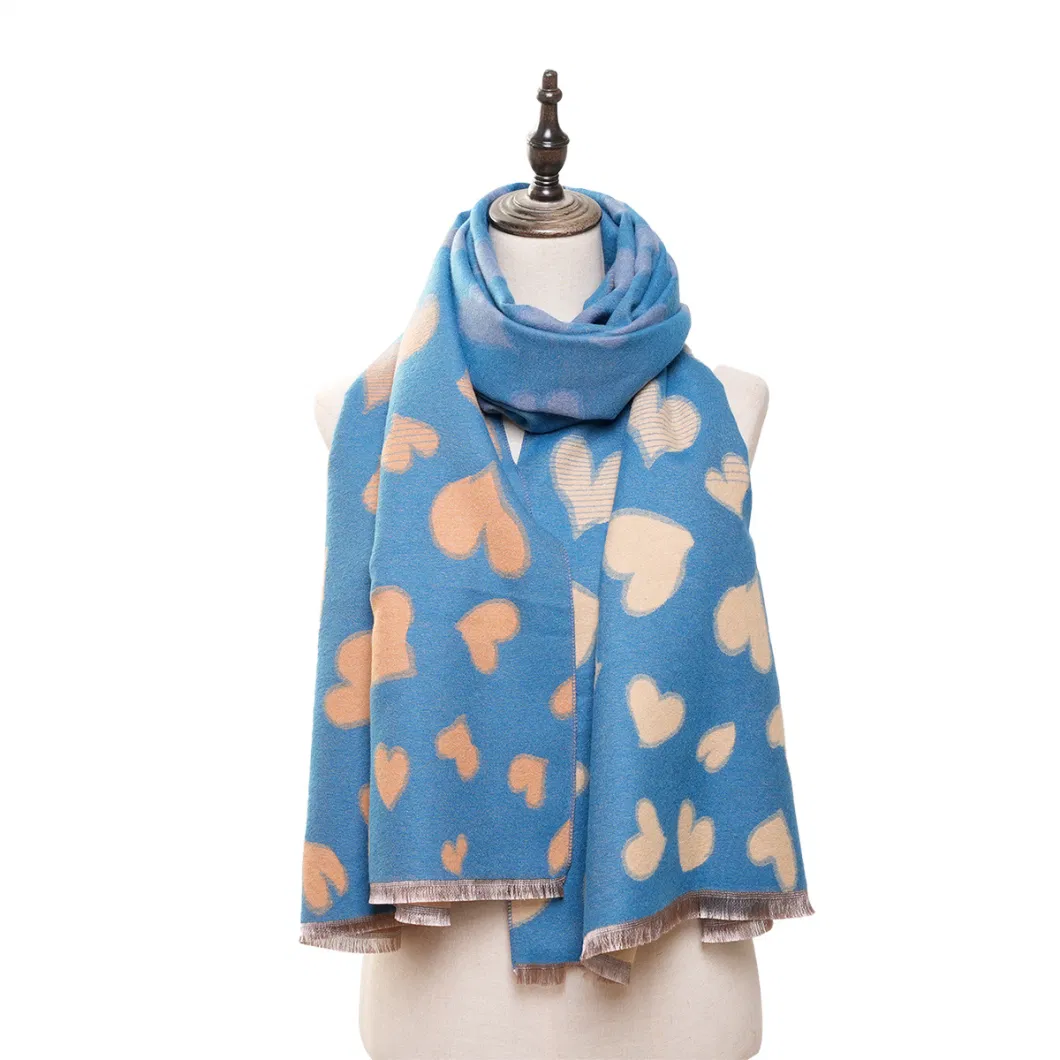 Faux Cashmere Fashion Double-Sided Dotted Lady Shawl Scarf,