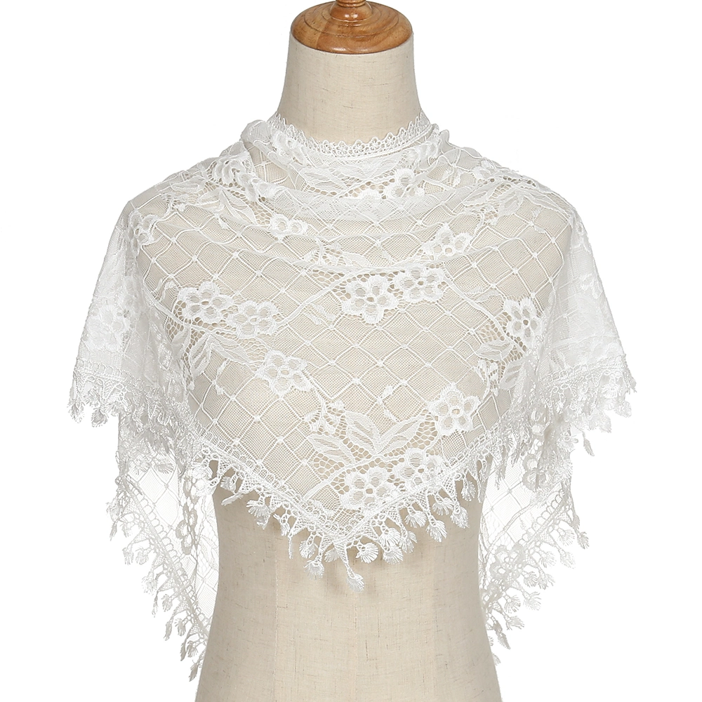 Summer Thin Solid Color Triangular Scarf with Fringe