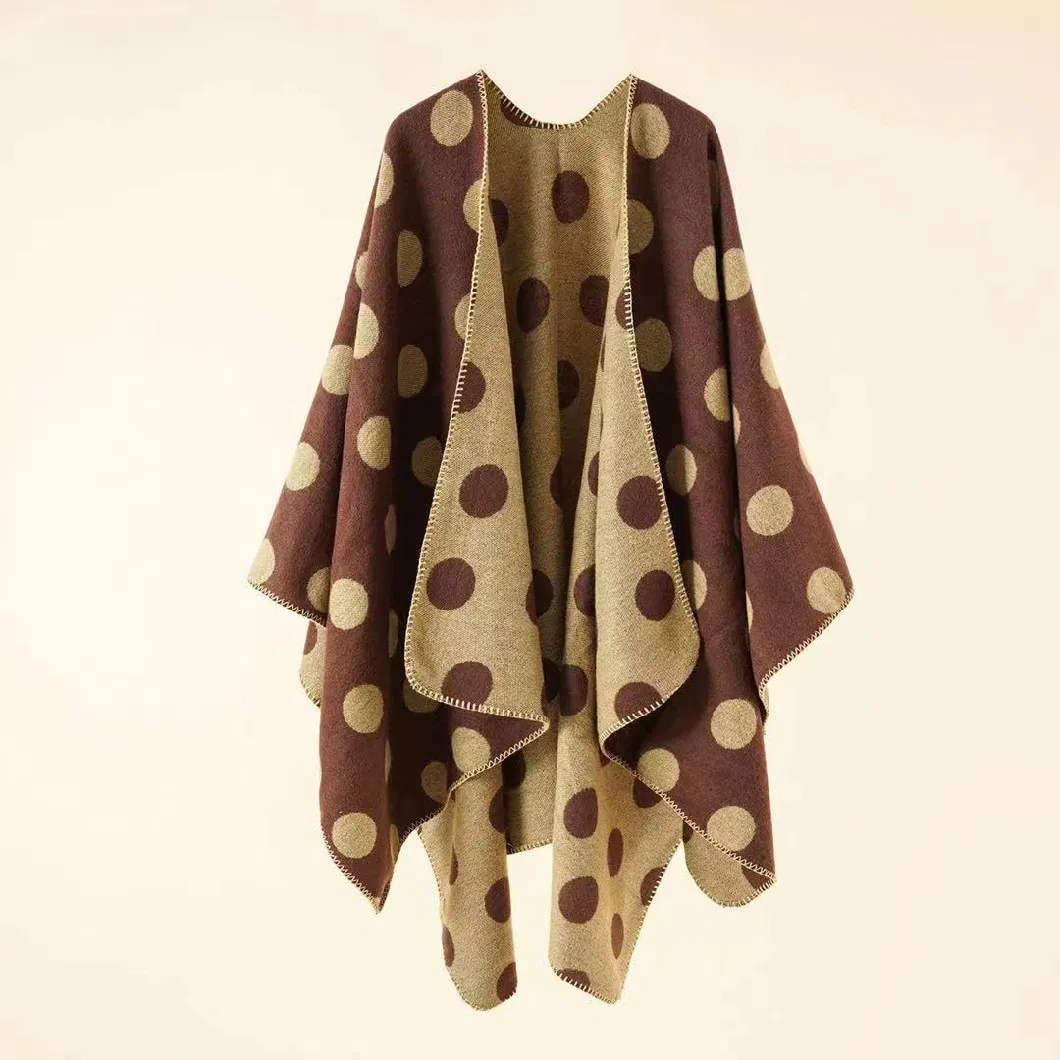 New Dots Women Woven Ponchos and Capes Winter Cashmere Shawl/Kimono