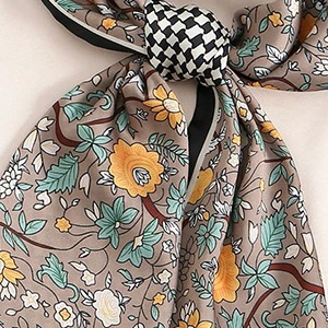 Digital Printing Floral Summer Fresh Color Women Lady Fashion Colorful Long Silk Scarf