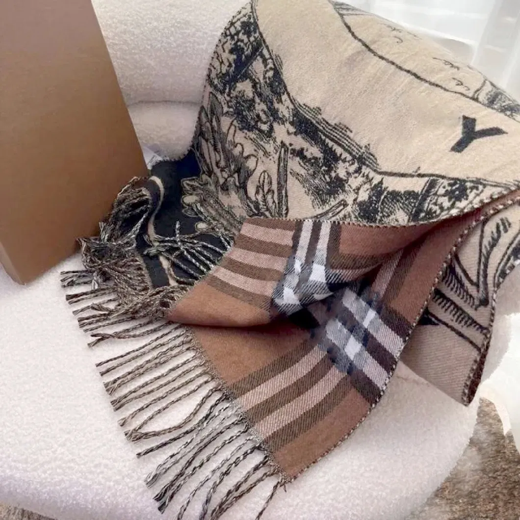 Wholesale Knitted Scarf Soft Warm Cashmere Merino Wool Shawl Designer Top Shawls