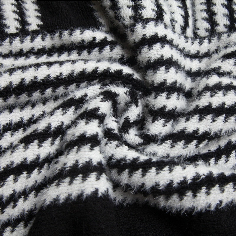 Custom Ladies Striped Pattern Winter Poncho Cape Shawl