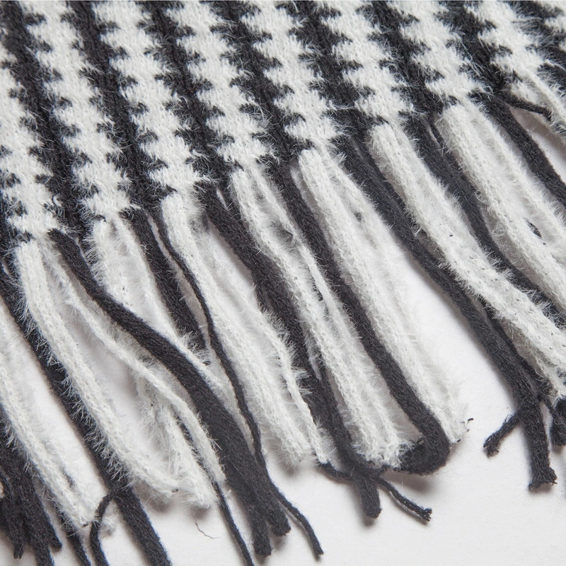 Custom Ladies Striped Pattern Winter Poncho Cape Shawl
