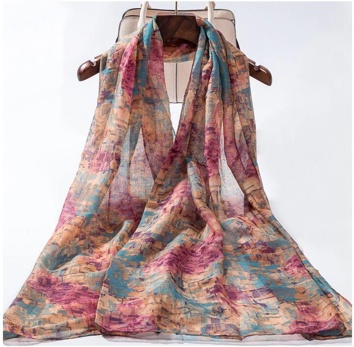 Ladies Tie Dye Printing Stoles Scarves Women Soft Smooth Kimono Turban Girls Thin Fashion Scarf