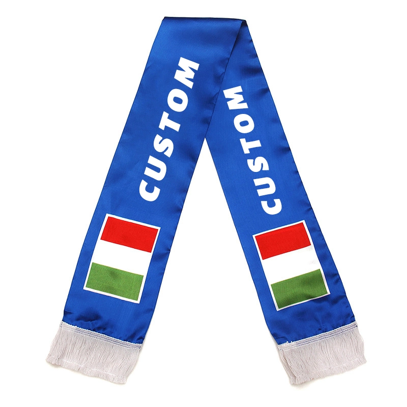 Customized Printed Design Scarf 100% Polyester/Knitted Polyester/Satin/Wool Football Scarf Customization