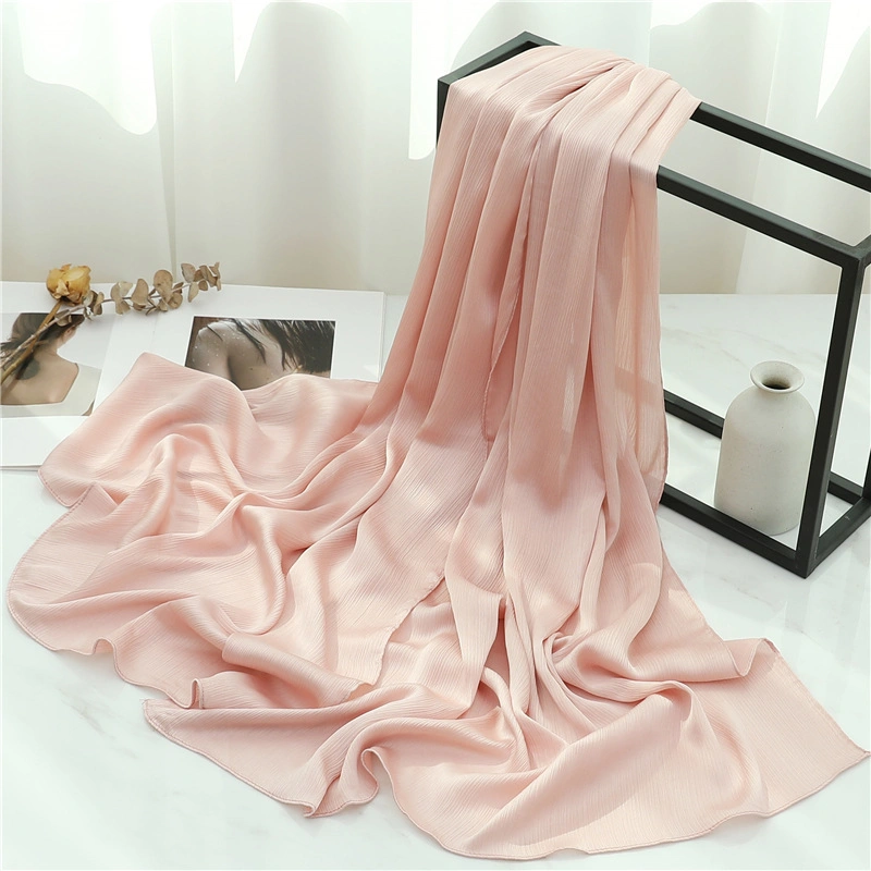 Women New Monochrome Plain Custom Digital Printing Fashion Lady Long Silk Scarf