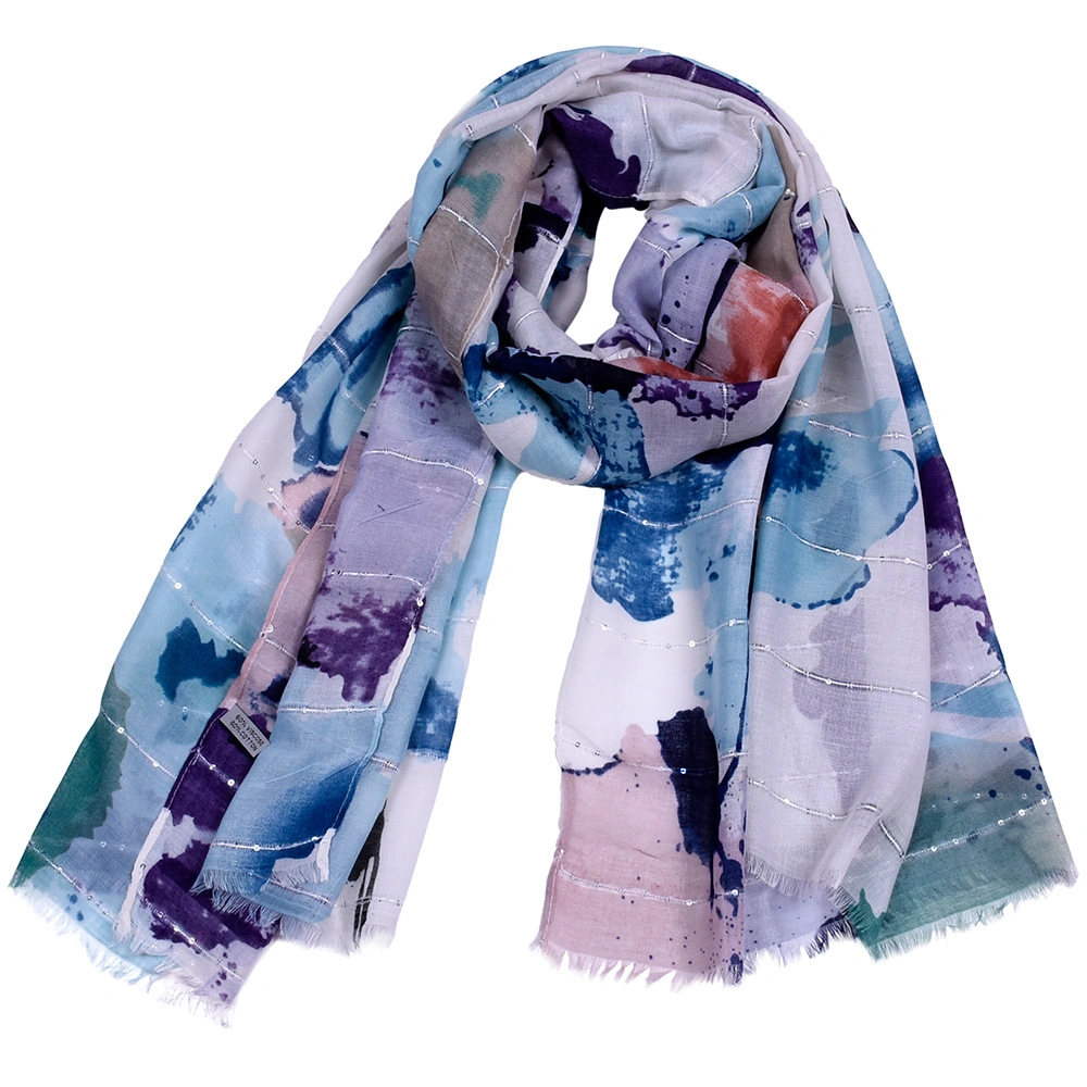 Spring Summer Muslim Hijab Flora Print Scrawl Scarf