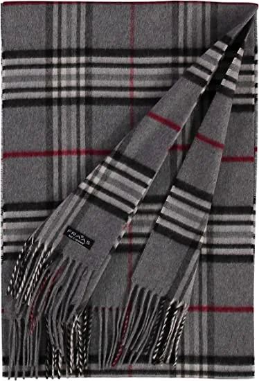 Mens Winter Warm Cashmere Felling Plaid Tassel Soft Long Cotton Scarves for Men