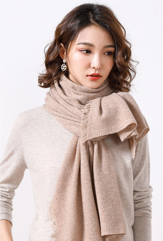 Wholesale Warm Ladies Natural Pure Wool Scarf