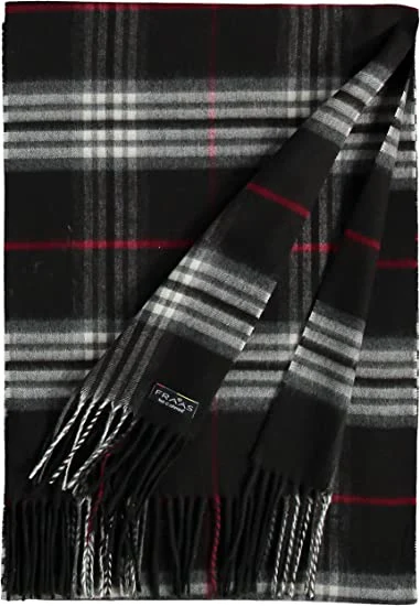 Mens Winter Warm Cashmere Felling Plaid Tassel Soft Long Cotton Scarves for Men