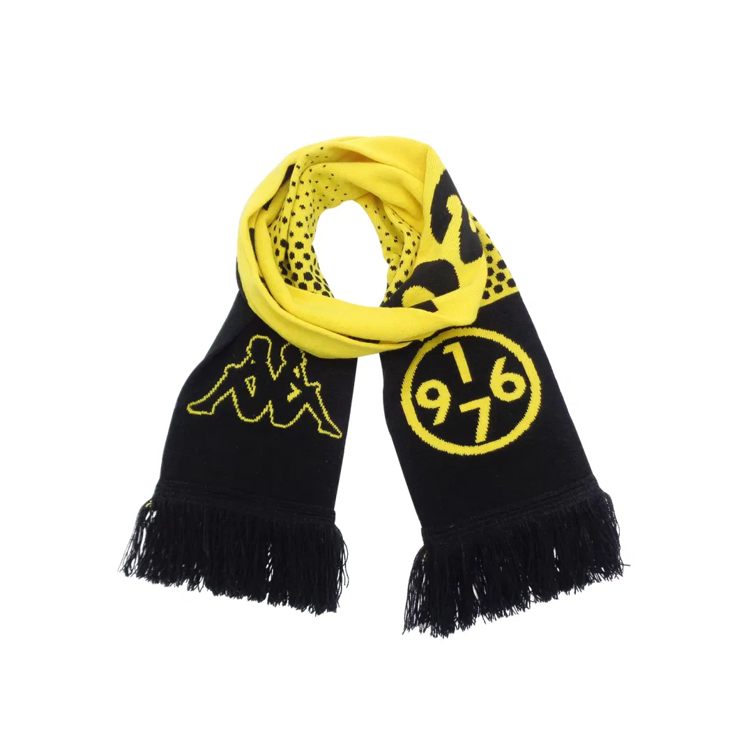 Unisex Customized Jacquard Acrylic Spandex Knitted Sports Soccer Football Fans Scarf