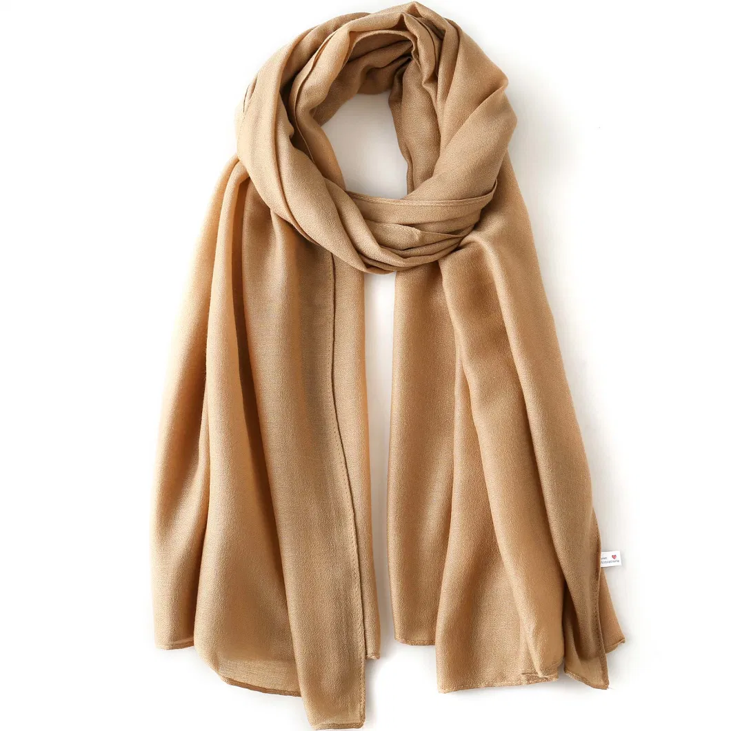 Trendy Super Soft Ladies Khaki Lightweight Neck Wrap Scarves for Outfits