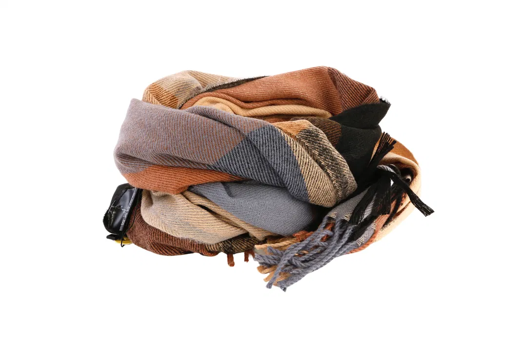 Shawl Blanket Plaid Tassel Cashmere Winter Scarf for Men