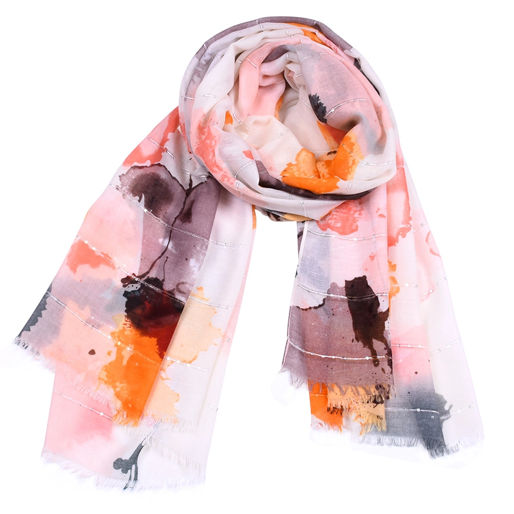 Spring Summer Muslim Hijab Flora Print Scrawl Scarf