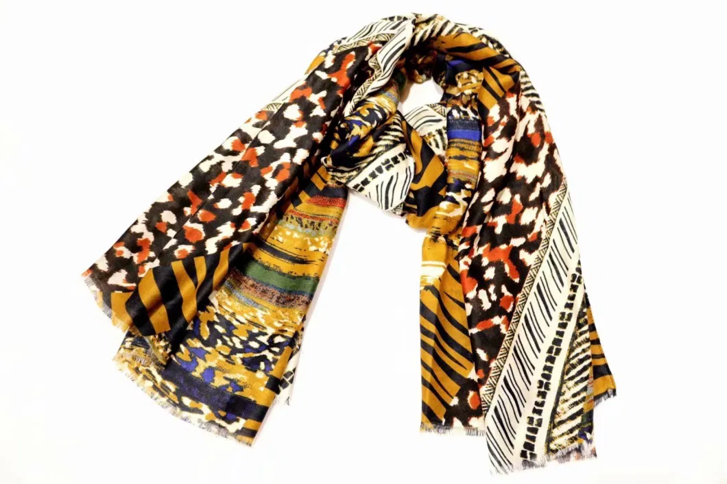 Zebra Stole Soft Animal Pattern Wraps Female Autumn Geometric Patchwork Shawl