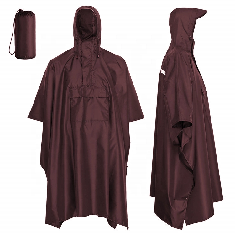 Wholesale Pure Colors Waterproof Women PU Rain Coat Rain Jacket Raincoat Poncho