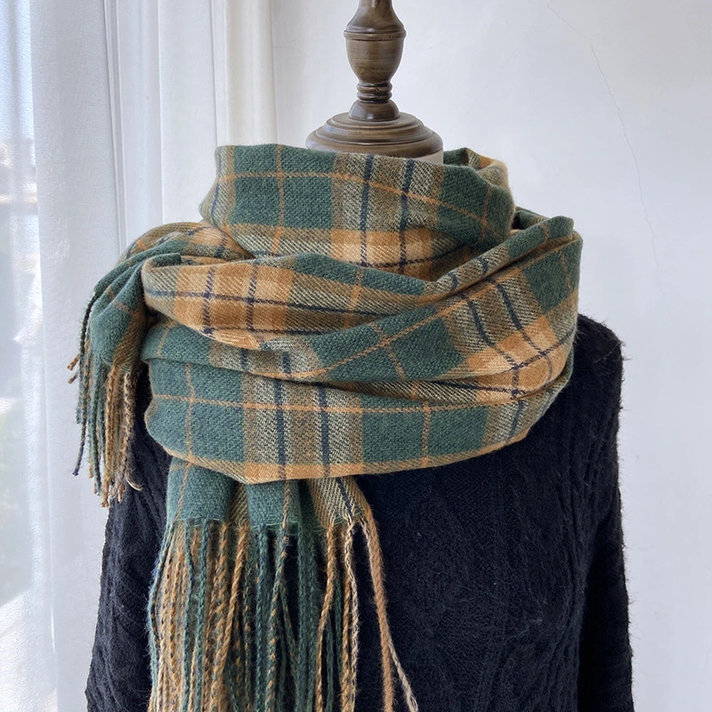 Woolen Adult Wool Scarf, Plaid Scarf,