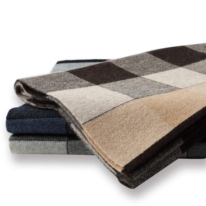 Custom Stylish Warm 100% Merino Wool Tartan Scarf for Men